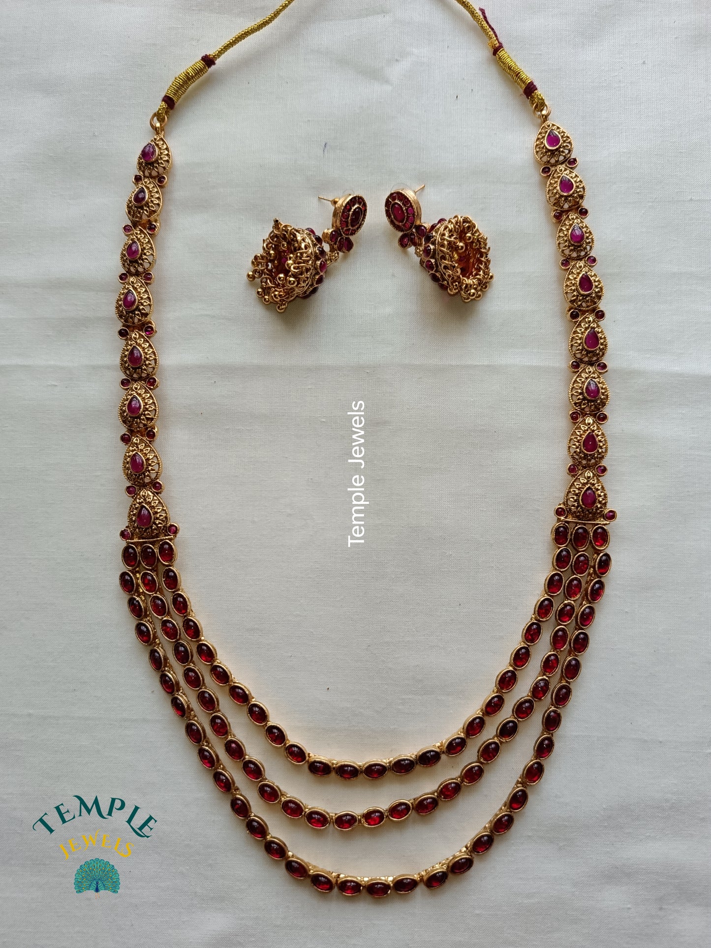 3-Layer Ruby Stone Maala - MAL2409003