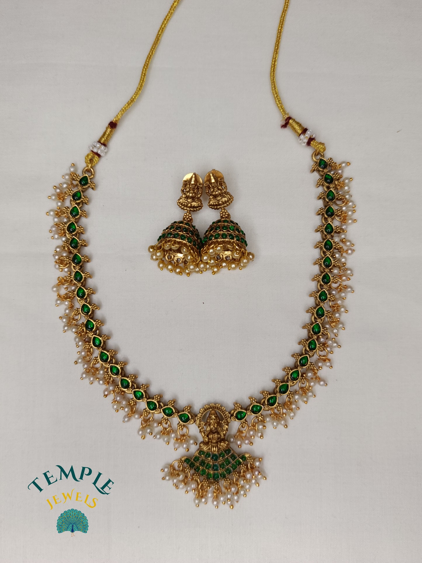 Lakshmi Pedant Choker with Pearls and stones NEC2409021