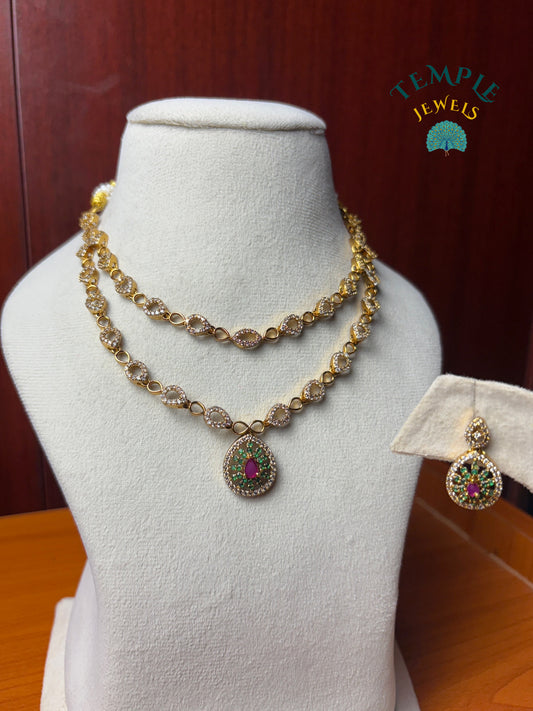 Premium Necklace American Diamond -AD0003