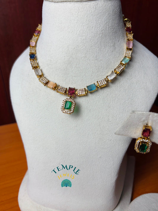 Premium Necklace American Diamond -AD0001