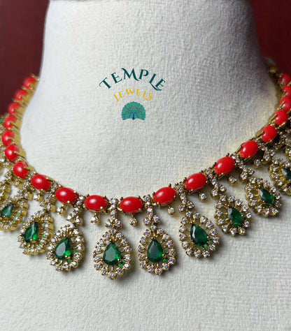 Premium Necklace American Diamond -AD0014