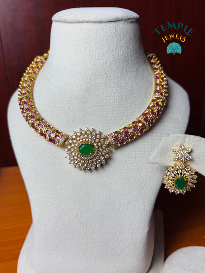 Premium Necklace American Diamond -AD0012