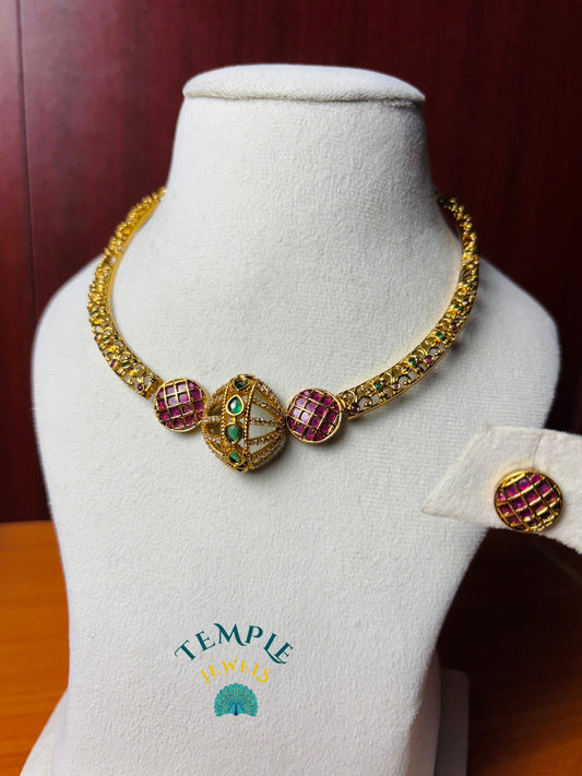 Premium Necklace American Diamond-AD0008