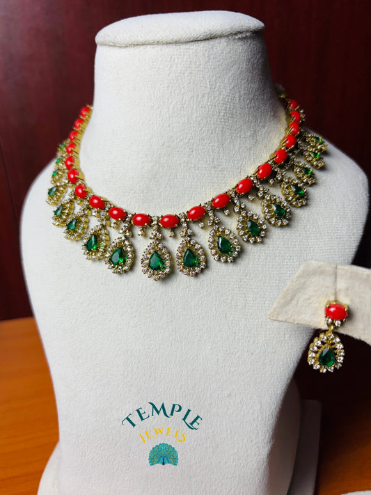 Premium Necklace American Diamond -AD0014