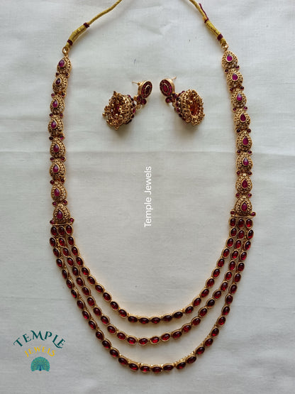 3-Layer Ruby Stone Maala - MAL2409003