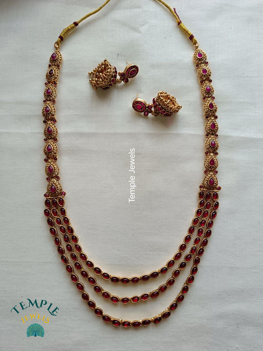3-Layer Ruby Stone Maala - MAL2409003