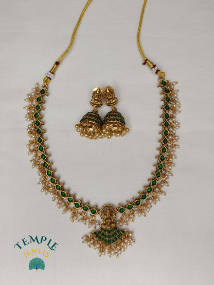 Lakshmi Pedant Choker with Pearls and stones NEC2409021